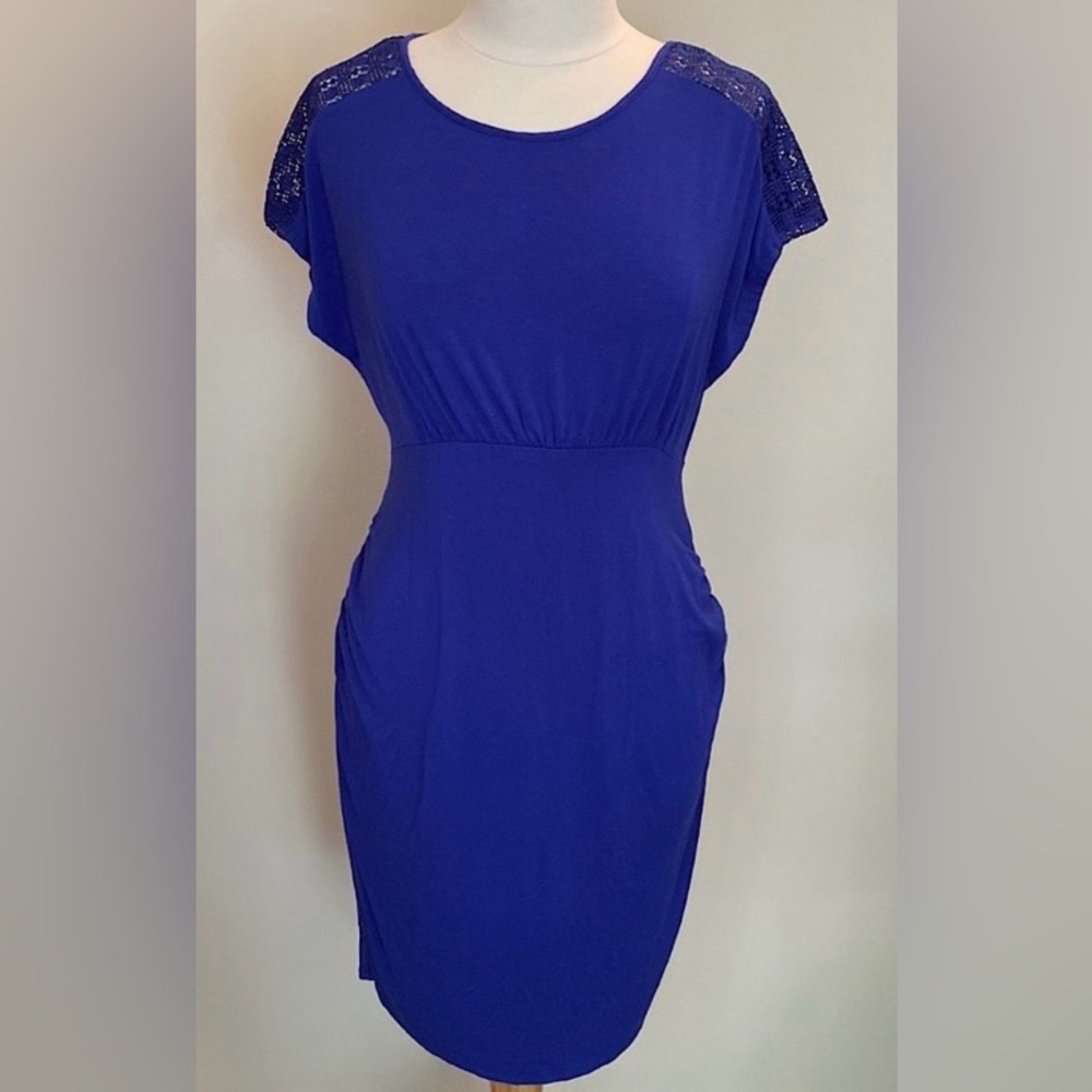 Old Navy Royal Blue SZ S Casual Everyday Chic Ruched Sides Maternity Dress